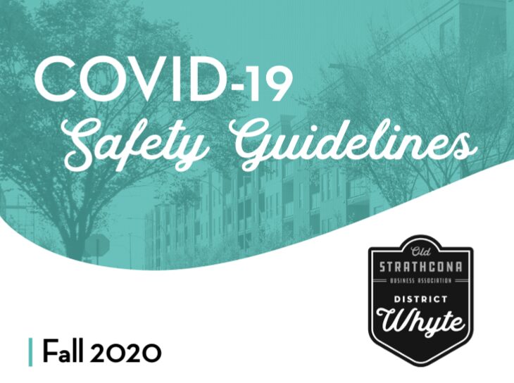 Cover of the Old Strathcona Business Association's COVID-19 Safety Guidelines, Fall 2020